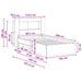 Cadru de pat cu depozitare cu headboard Sonoma gri 100 x 200 cm - WALTI WALTI