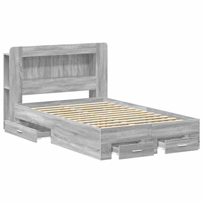 Cadru de pat cu depozitare cu headboard Sonoma gri 120 x 190 cm - WALTI WALTI
