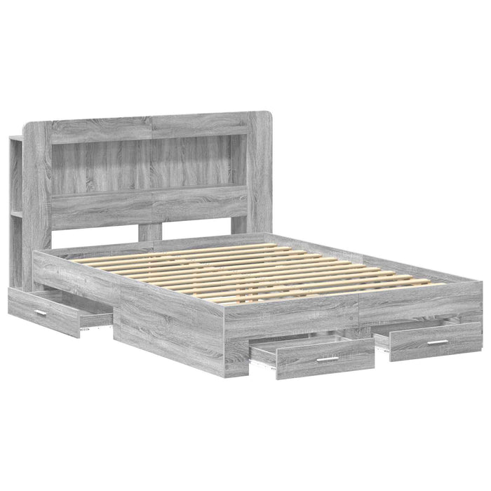 Cadru de pat cu depozitare cu headboard Sonoma gri 160 x 200 cm - WALTI WALTI