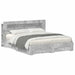 Cadru de pat cu depozitare cu headboard Gri Beton 200 x 200 cm - WALTI WALTI