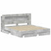 Cadru de pat cu depozitare cu headboard Gri Beton 200 x 200 cm - WALTI WALTI