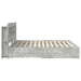Cadru de pat cu depozitare cu headboard Gri Beton 200 x 200 cm - WALTI WALTI