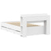 Cadru de pat cu depozitare Alb 75 x 190 cm Lemn prelucrat - WALTI WALTI