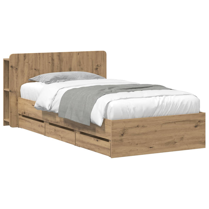 Cadru de pat cu depozitare Stejar Artizanal 80 x 200 cm - WALTI WALTI