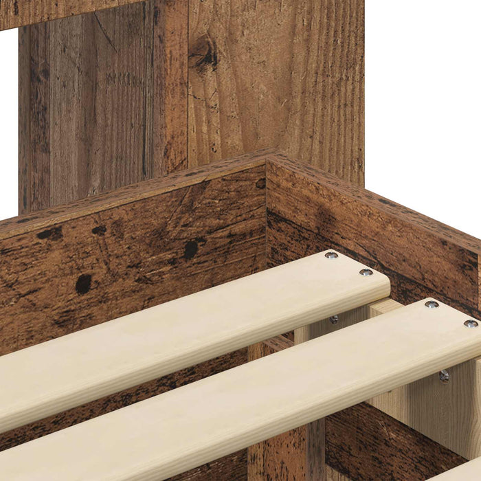 Cadru de pat cu depozitare cu headboard Lemn vechi 80 x 200 cm - WALTI WALTI