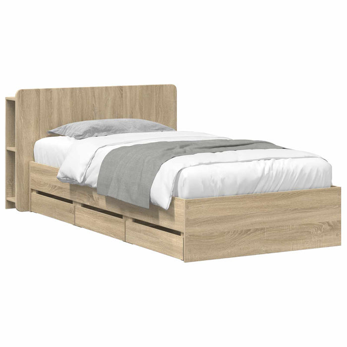 Cadru de pat cu depozitare Stejar Sonoma 80 x 200 cm - WALTI WALTI