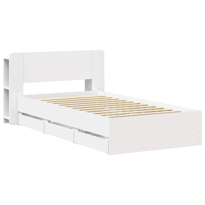 Cadru de pat cu depozitare Alb 80 x 200 cm Lemn prelucrat - WALTI WALTI