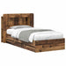 Cadru de pat cu depozitare cu headboard Lemn vechi 80 x 200 cm - WALTI WALTI