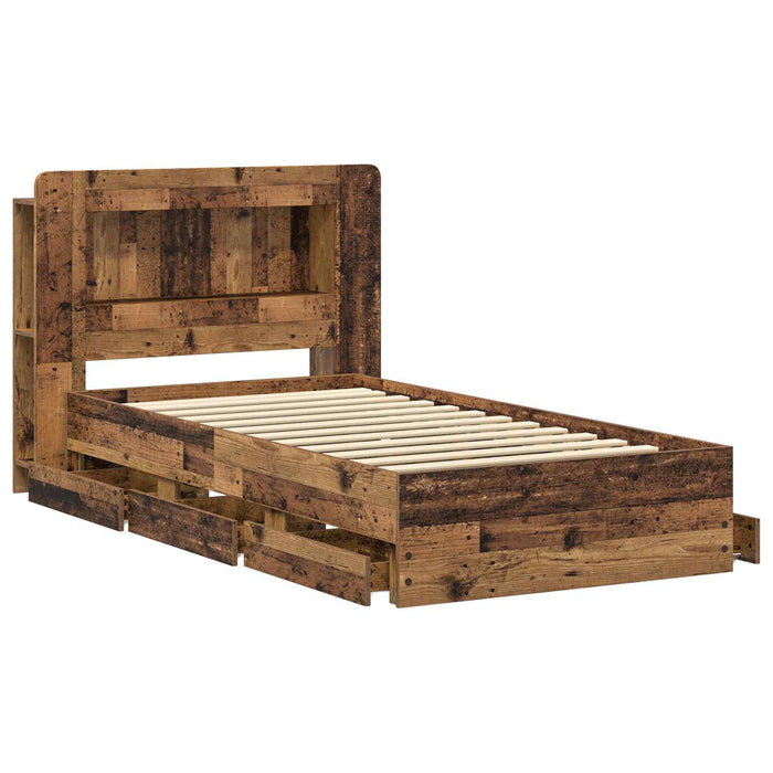 Cadru de pat cu depozitare cu headboard Lemn vechi 80 x 200 cm - WALTI WALTI