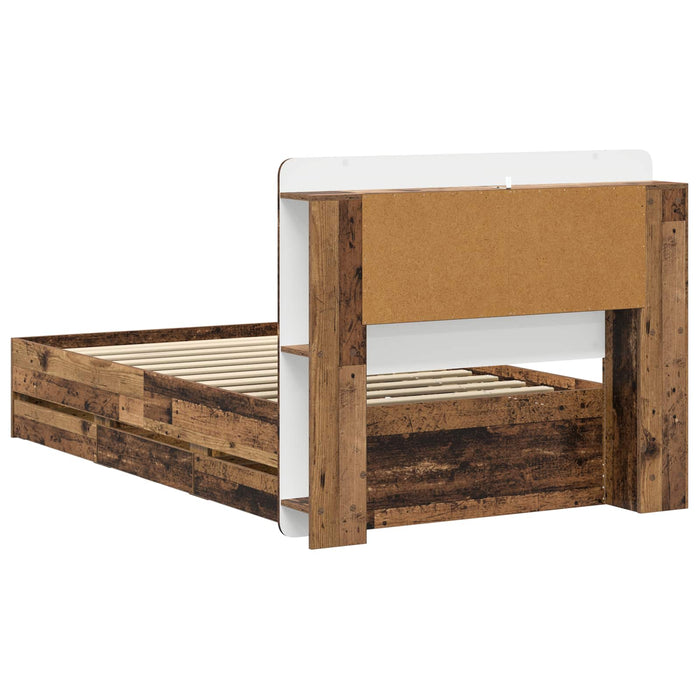 Cadru de pat cu depozitare cu headboard Lemn vechi 80 x 200 cm - WALTI WALTI