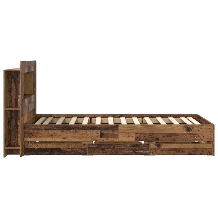Cadru de pat cu depozitare cu headboard Lemn vechi 80 x 200 cm - WALTI WALTI