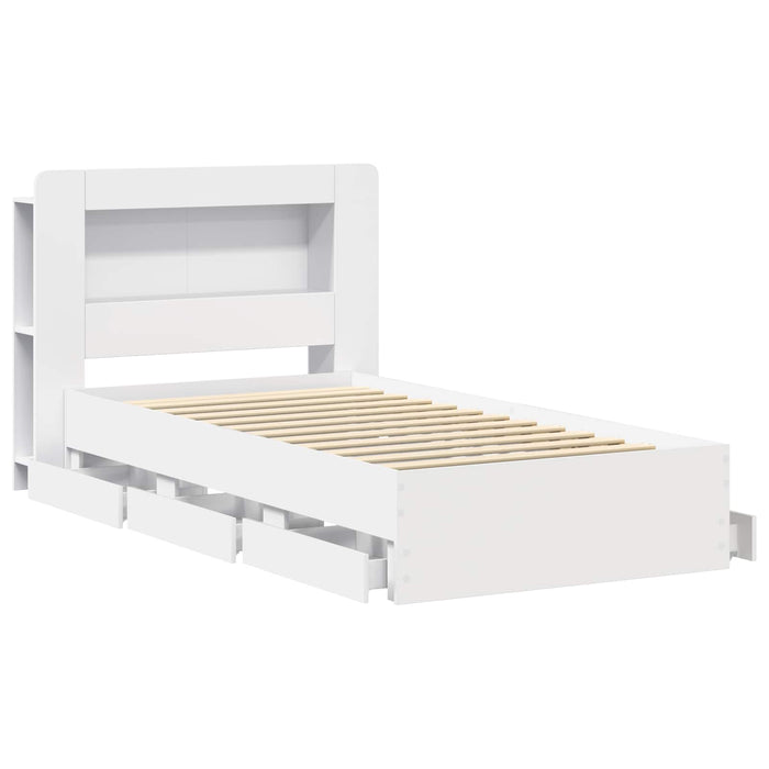 Cadru de pat cu depozitare Alb 80 x 200 cm Lemn prelucrat - WALTI WALTI