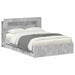 Cadru de pat cu depozitare cu headboard Gri Beton 150 x 200 cm - WALTI WALTI