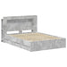 Cadru de pat cu depozitare cu headboard Gri Beton 150 x 200 cm - WALTI WALTI