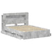 Cadru de pat cu depozitare cu headboard Gri Beton 150 x 200 cm - WALTI WALTI