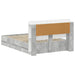 Cadru de pat cu depozitare cu headboard Gri Beton 150 x 200 cm - WALTI WALTI