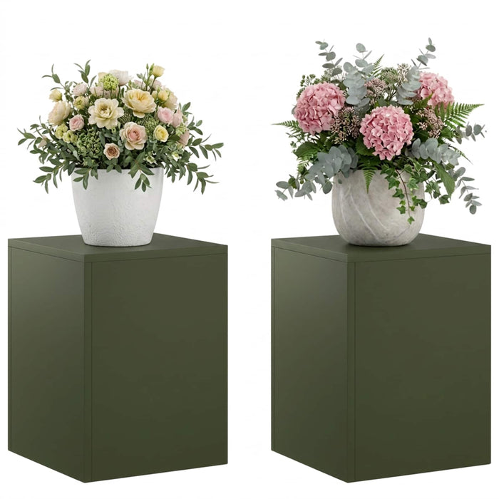 Suport pentru plante 2 pcs Verde măsliniu 30 x 30 x 40 cm Oțel WALTI