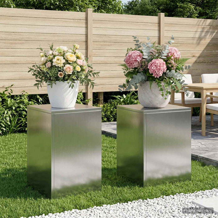 Suport pentru plante 2 pcs Argintiu 30 x 30 x 40 cm WALTI