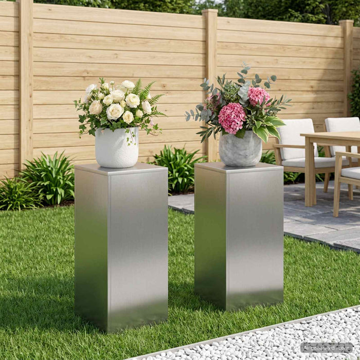 Suport pentru plante 2 pcs Argintiu 30 x 30 x 60 cm WALTI
