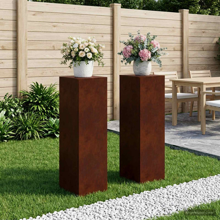 Suport pentru plante 2 pcs Ruginit 30 x 30 x 100 cm WALTI