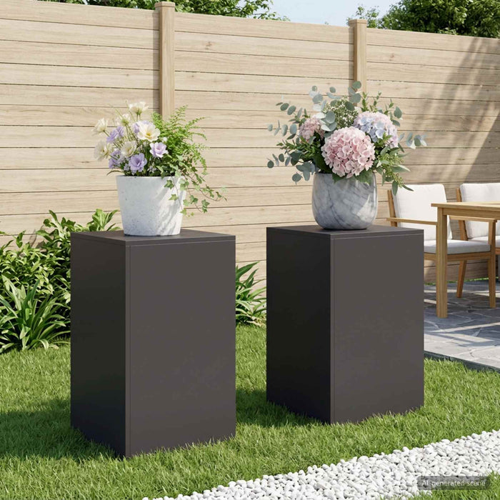 Suport pentru plante 2 pcs Negru 40 x 40 x 60 cm Oțel WALTI