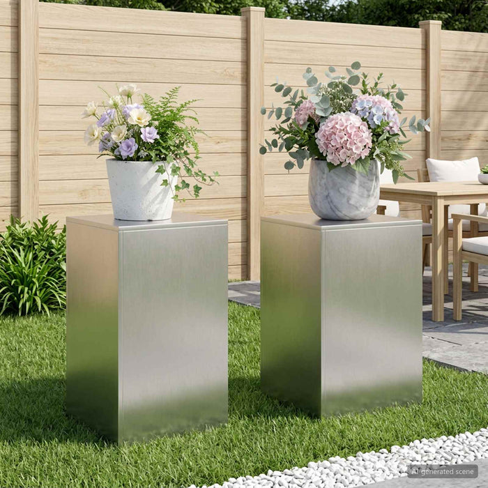 Suport pentru plante 2 pcs Argintiu 40 x 40 x 60 cm Oțel WALTI