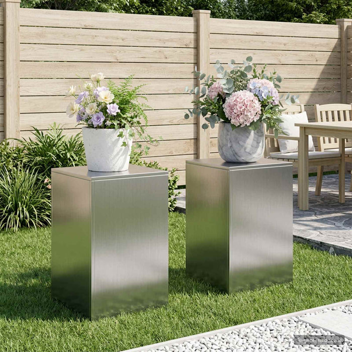 Suport pentru plante 2 pcs Argintiu 40 x 40 x 60 cm WALTI