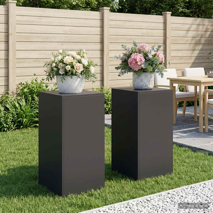 Suport pentru plante 2 pcs Negru 40 x 40 x 80 cm Oțel WALTI