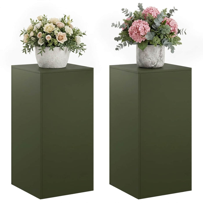 Suport pentru plante 2 pcs Verde măsliniu 40 x 40 x 80 cm Oțel WALTI