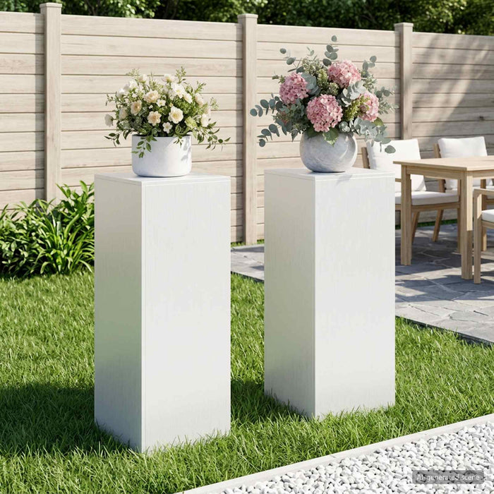 Suport pentru plante 2 pcs Alb 40 x 40 x 100 cm Oțel WALTI
