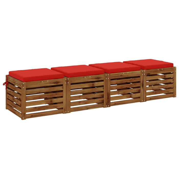 Perne pentru șezut cu 4 piese SOEST 4 buc. 100% Polyester Roșu WALTI