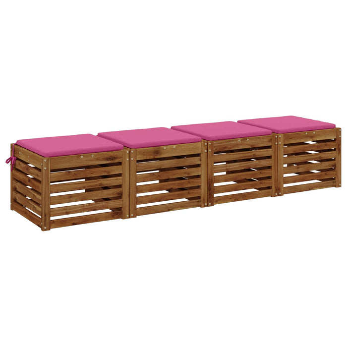 Perne pentru șezut cu 4 piese SOEST 4 buc. 100% Polyester Roz WALTI