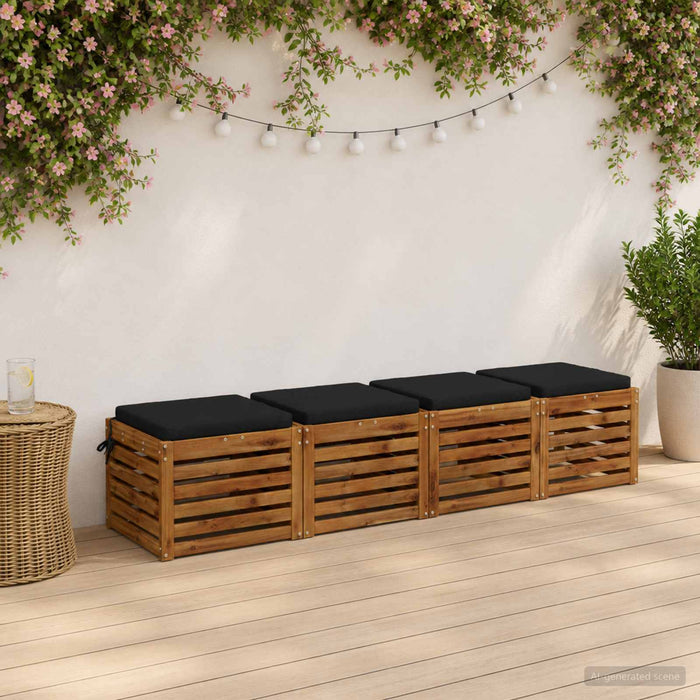 Perne pentru șezut cu 4 piese SOEST 4 buc. 100% Polyester Negru WALTI