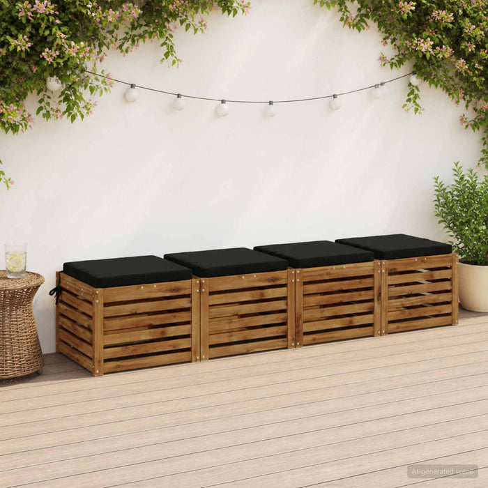 Perne pentru șezut cu 4 piese SOEST 4 buc. 100% Polyester Negru WALTI
