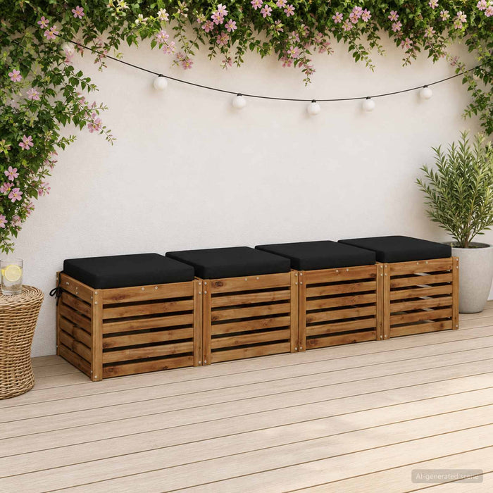 Perne pentru șezut cu 4 piese SOEST 4 buc. 100% Polyester Negru WALTI