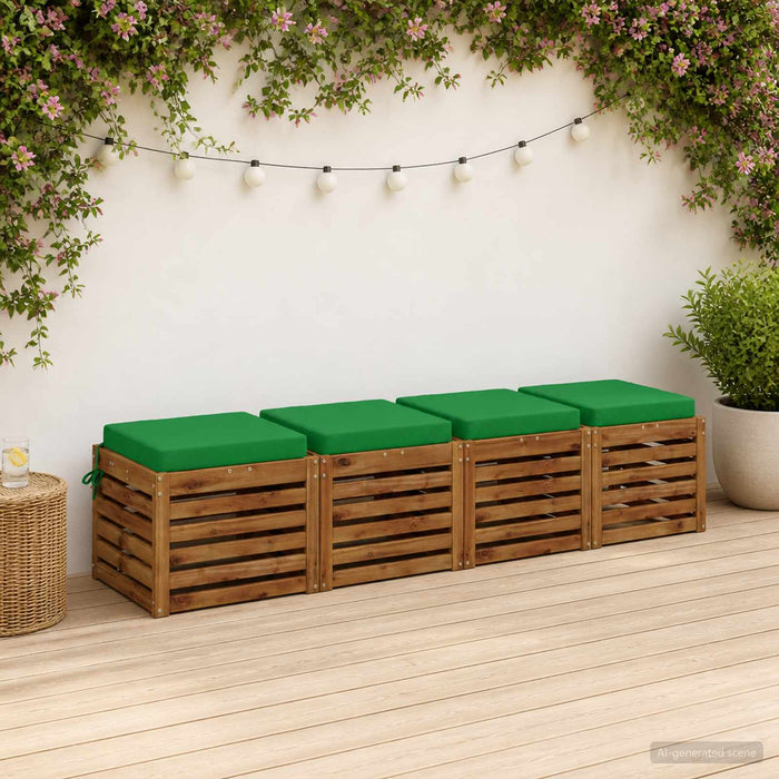 Perne pentru șezut cu 4 piese SOEST 4 buc. 100% Polyester Verde WALTI