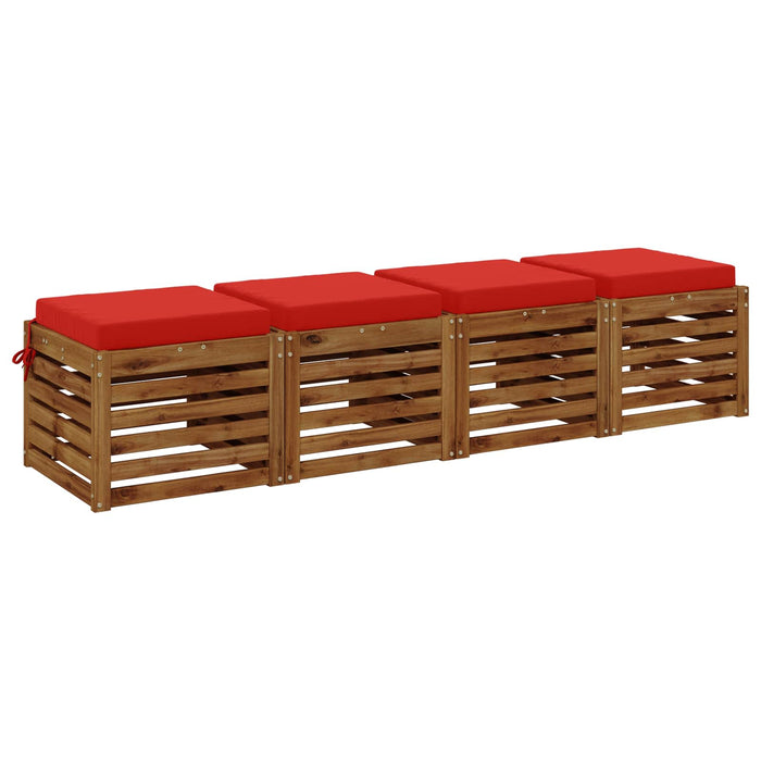 Perne pentru șezut cu 4 piese SOEST 4 buc. 100% Polyester Roșu WALTI
