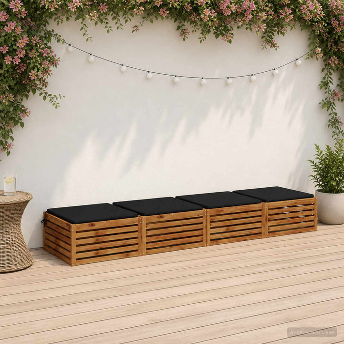 Perne pentru șezut cu 4 piese SOEST 4 buc. 100% Polyester Negru WALTI