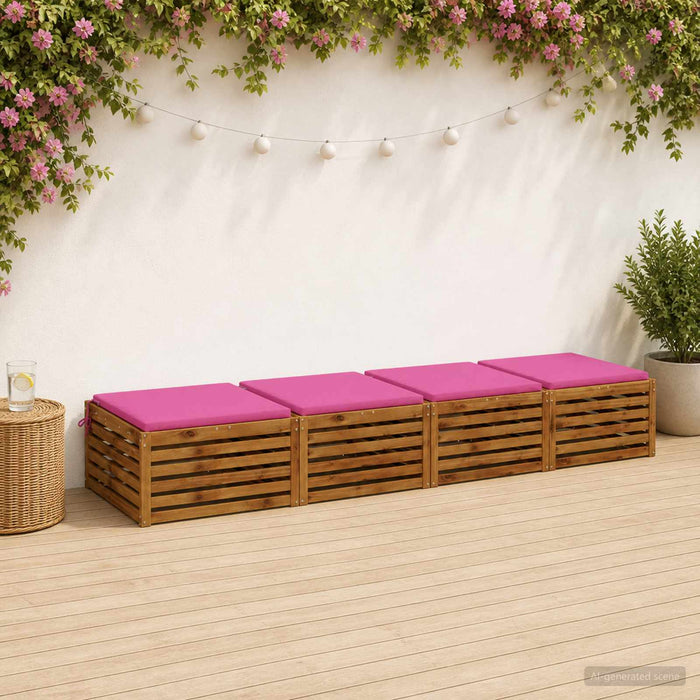 Perne pentru șezut cu 4 piese SOEST 4 buc. 100% Polyester Roz WALTI