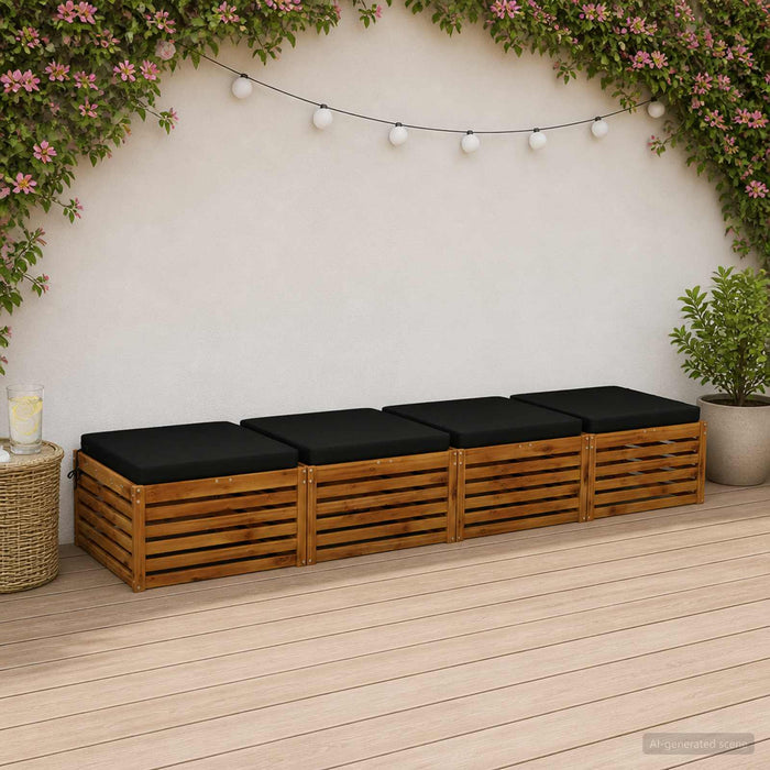 Perne pentru șezut cu 4 piese SOEST 4 buc. 100% Polyester Negru WALTI