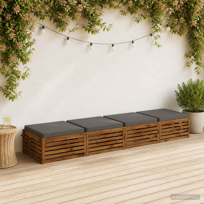 Perne pentru șezut cu 4 piese SOEST 4 buc. 100% Polyester Gri WALTI