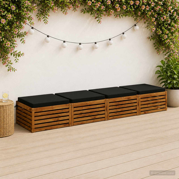 Perne pentru șezut cu 4 piese SOEST 4 buc. 100% Polyester Negru WALTI