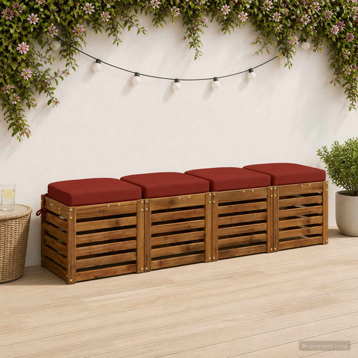Set de perne de 4 piese SOEST 4 pcs 100% Polyester Roșu WALTI