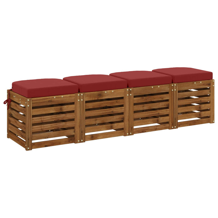 Set de perne de 4 piese SOEST 4 pcs 100% Polyester Roșu Vin WALTI