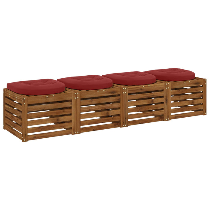Perne pentru șezut cu 4 piese 4 buc. 100% Polyester Roșu Vin - WALTI WALTI