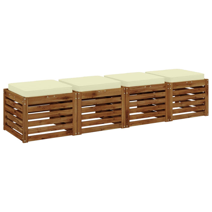 Perne pentru șezut cu 4 piese VUGHT 4 pcs 100% Polyester Crem WALTI