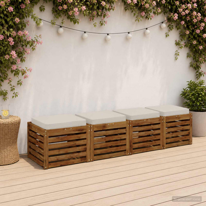 Perne pentru șezut cu 4 piese VUGHT 4 pcs 100% Polyester Alb WALTI