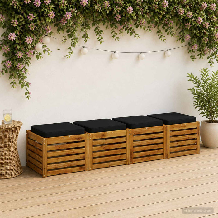 Perne pentru șezut cu 4 piese VUGHT 4 pcs 100% Polyester Negru WALTI