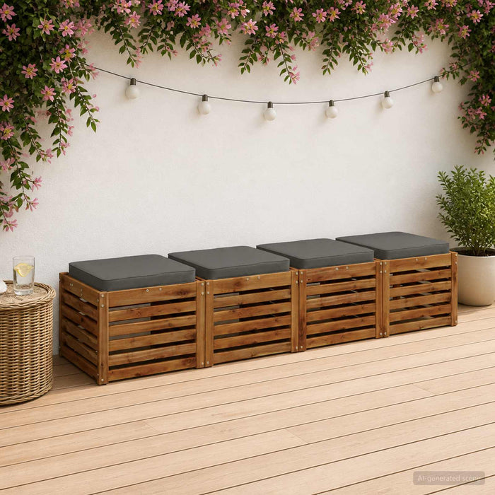 Perne pentru șezut cu 4 piese VUGHT 4 pcs 100% Polyester Gri WALTI