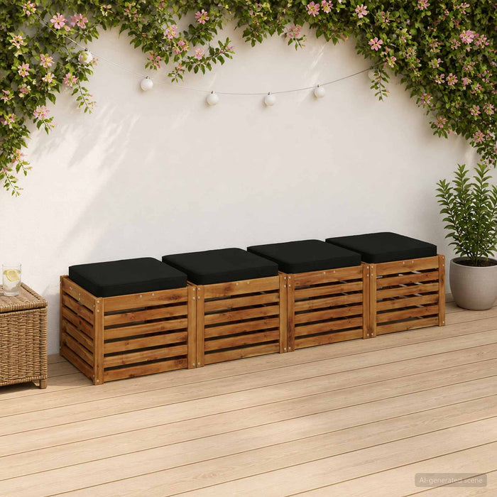 Perne pentru șezut cu 4 piese VUGHT 4 pcs 100% Polyester Negru WALTI